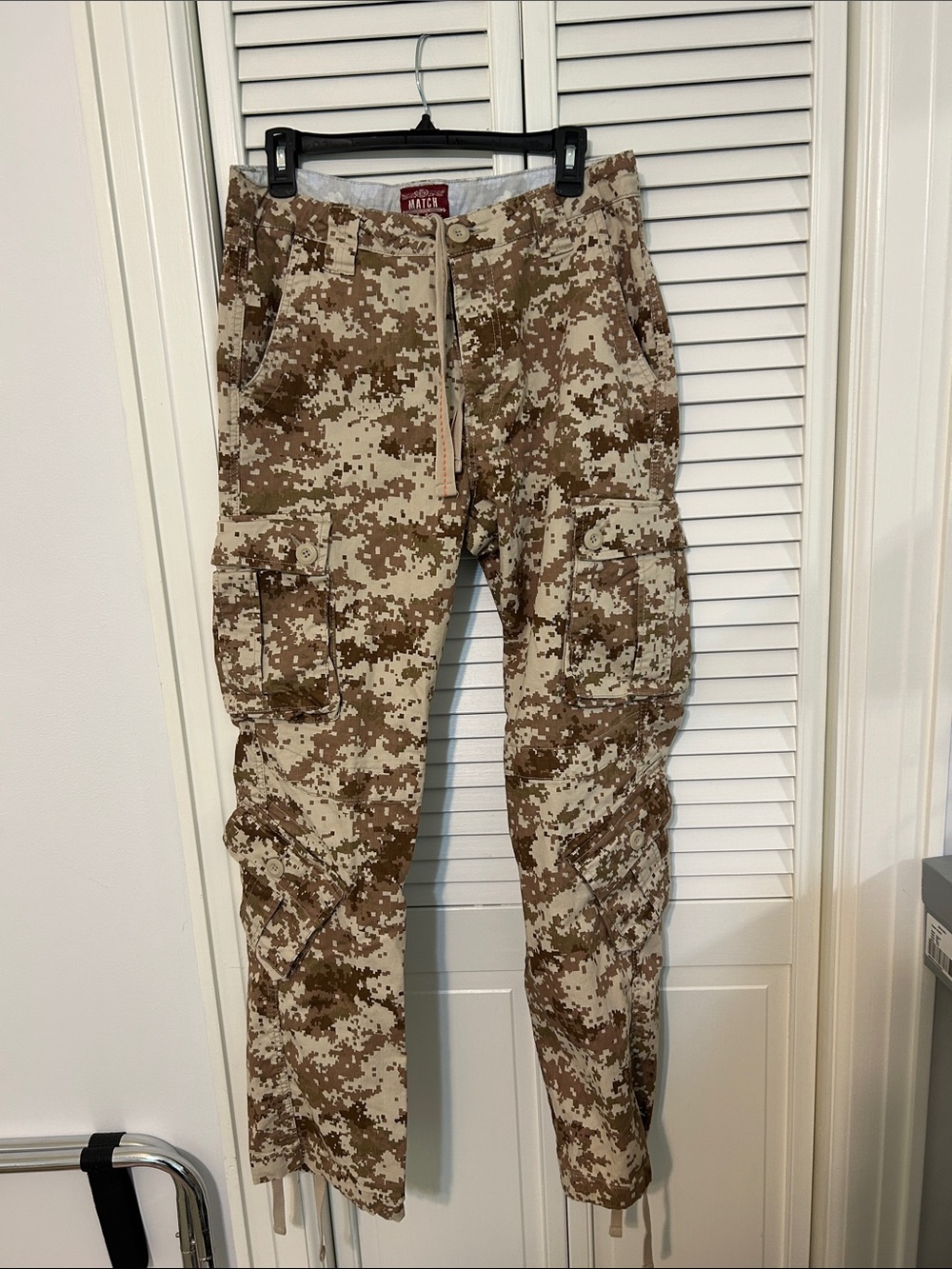 Matchstick men’s Desert Digital Camo Cargo Pants in Tan and Brown 32